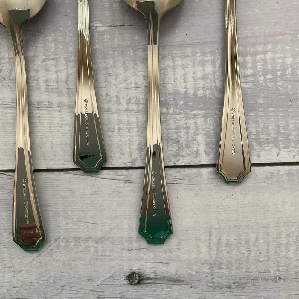 Wallace ARLINGTON Oval Place Spoons Set Of 8 Stainless Steel Flatware #2